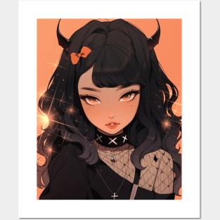 Cute Anime Demon girl Posters and Art